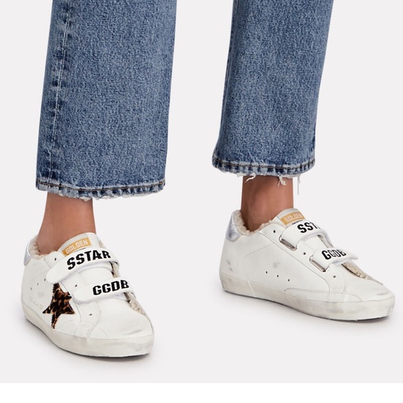 Golden Goose Shoes - Golden Goose Old School Shearling-Lined Leather Sneakers